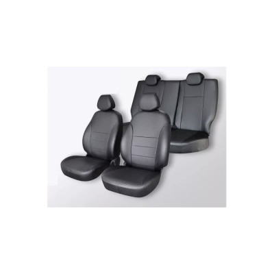 Чехлы на сиденья DEFLY Kia Rio, 2012-2017, хэтчбек, экокожа черная Kia7-2K