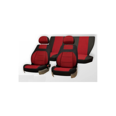Чехлы на сиденья DEFLY Lada 2108/2113, 1984-2013, дополнительная боковая поддержка, жаккард черный/красный V006-D3