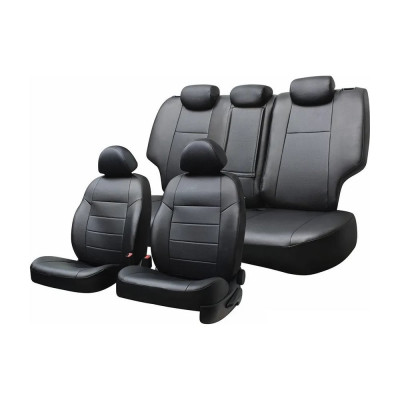 Чехлы на сиденья DEFLY Hyundai Solaris, 2017-2022, передний ряд, экокожа черная Hnd4-2-2K