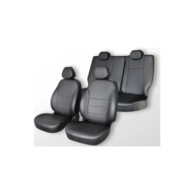 Чехлы на сиденья DEFLY Toyota Aqua (P10), 2011-2021, задний ряд 60/40, экокожа черная Ty61-2K