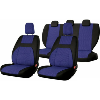 Чехлы на сиденья DEFLY Лада Нива 2131, 1993-2019, дополнительная боковая поддержка, жаккард черный/синий V022-D4