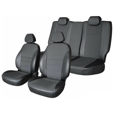Чехлы на сиденья DEFLY УАЗ Патриот, 2005-2014, экокожа черная/жаккард U1-2C