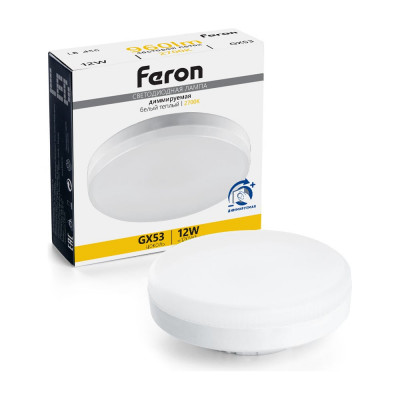 Лампа светодиодная диммируемая FERON LB-456 GX53 12W 230V 2700K, 51064