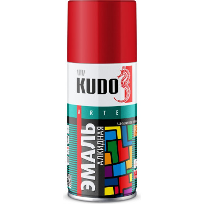 Эмаль универсальная KUDO красная RAL-3020 210 мл KU-1003.1