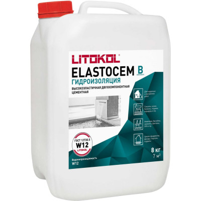 Добавка к гидроизоляции LITOKOL ELASTOcem В 8 кг 474660002