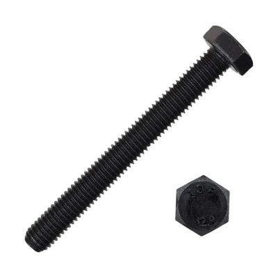 Болт 23 Болта М8x100, DIN933, высокопрочный к.п.12.9 черный, 10 шт. б1299338100