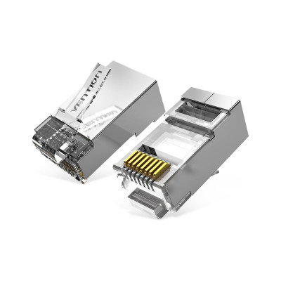Коннектор VENTION RJ45 (8p8c), FTP, cat. 6A, под витую пару, экранированный (50шт.) IDFR0-50