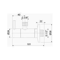 Угловой вентиль Alcadrain ARV001-Antic с фильтром 1/2M х 3/8M, круглый Бронза 00025482