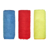 Хозяйственные салфетки Luscan микрофибра, 180 г., 25x25 см., 3 шт/уп., синий, красный, желтый 957392