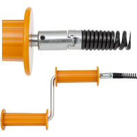 Набор для прочистки засоров КРОКОЧИСТ в канализации диаметром до 160 мм длиной до 5 метров, в комплекте: спираль 22 мм длина 5 м, рукоятка, насадка, ключ 51315-22-5Н