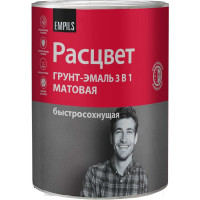 Грунт-эмаль Расцвет быстросохнущая, матовая, серая 0.9 кг 82704