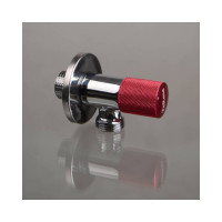 Угловой кран Terma хромированный 1/2 н/н керамический затвор (ручка круглая red) 33630 26213