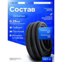 Кабельная оплетка Texplet змеиная кожа 4..10,5 мм черная 10 м 15PET-6-0