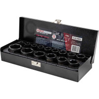 Головки ударные 6-гранные 15 предметов, 1/2" DR Forcekraft FK-4159-5MPB(54554)