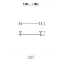 Полотенцедержатель Migliore MIRELLA L46 см, бронза 17182