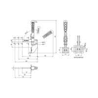 Прижим KUKAMET с угловым основанием и привариваемым винтом усилие 330 кг Арт. 213-4-D-C3
