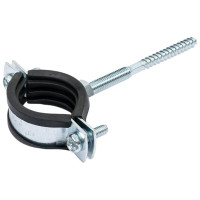 Стальной хомут Rvc (32-36) 1", с резиновым уплотнителем и крепежом М8x100 в комплекте дюбель 09099