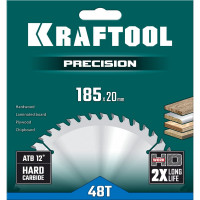 Пильный диск по дереву KRAFTOOL Precision 185x20 мм, 48т 36952-185-20