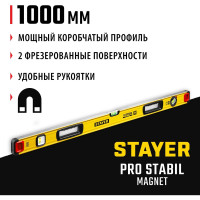Уровень STAYER Professional магнитный с двумя фрезерованными поверхностями 1000 мм 3480-100