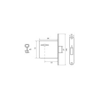 Врезной замок Vrata ЗВ8-4 сувальдный, без защелки, цинк 210270