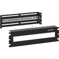 Корпус-панель SYSMATRIX с DIN-рейкой, 19 дюймов, 3U, 22 места, цвет черный (RAL 9005) DP 0003.900