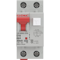 Автоматический выключатель дифференциального тока DKC авдт yon mdr63 1p+n 16a c 30ma 6ka тип a MDR63-22C16-A