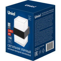 Светодиодный накладной уличный светильник Uniel Ulu-p26b-2x5w/4000k ip65 black архитектурный белый свет (4000k). корпус черный. tm UL-00010518