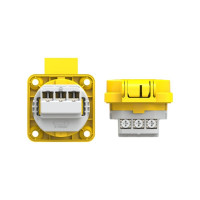 Розетка PCE встр 16а/220v/2p+e/ip54 50x50 подкл. сзади жёлтая 105-0e