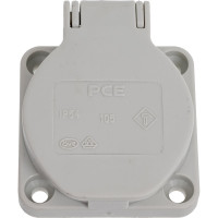 Встраиваемая розетка PCE с/з 16a/250v/2p+e/ip54 подключение сзади 50x50 серая 105-0g