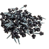 Кровельный саморез Качественный КРЕПЕЖ серый графит, 4.8х35 мм, RAL 7024, 50 шт. 0200903 КЧ