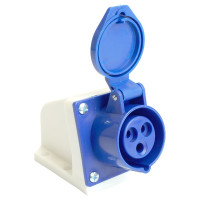 Розетка стационарная STEKKER ST-113 16А 220В 2P PE IP44, RST16-113-4 49432