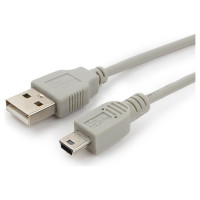 Кабель Cablexpert USB2.0 AM/MiniUSB, медь, экран, Pro, 0.9м серый, пакет, CC-USB2-AM5P-3-N
