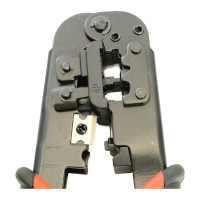 Кримпер STEKKER CTLS007 для обжима RJ разъемов RJ-45 (8P8C), RJ-12 (6P6C) и RJ-11 (6P4C и 6P2C), черный/красный, 49613