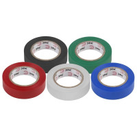 Изолента ЭРА SET5 ПВХ, цветная, 15 мм, 10 м, набор 5 шт. Б0062896