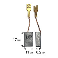 Щетка графитовая для эл. инструмента 6.2x11x17 мм, автостоп UNITED PARTS 90-1286