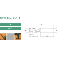 Фреза D12x27 мм, S12 мм, Z1+1 RH, PCD Wirutex P03770