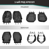 Чехлы на сиденья DEFLY Honda CR-V (RD4-RD7), 2001-2006, экокожа черная Hon2-2K
