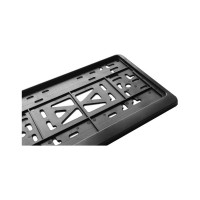 Рамка для номера автомобиля DEFLY квадратная с защелкой, пластиковая, черная D115/5-b