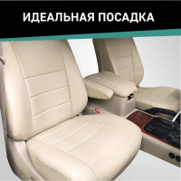 Чехлы на сиденья DEFLY Toyota Harrier 2003-2013 (XU30), экокожа бежевая Ty35-6K