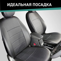 Чехлы на сиденья DEFLY Toyota RAV4 (XA30), 2005-2013, экокожа черная Ty7-2K