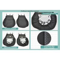 Чехлы на сиденья DEFLY Lada Granta, 2011-2018, дополнительная боковая поддержка, задний ряд 60/40, жаккард черный/серый V016-D2