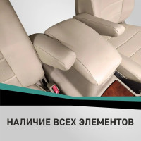 Чехлы на сиденья DEFLY Toyota Land Cruiser Prado (J150), 2017-2022., левый руль, экокожа бежевая Ty26-6K