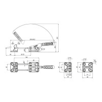 Натяжная защелка KUKAMET с фиксатором, усилие 2500 кг 341-5-S-L