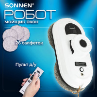 Робот-мойщик окон SONNEN Tech RWC-122 UltraClear, датчик от падения, 26 салфеток, пульт ДУ 456235