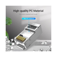 Коннектор VENTION RJ45 (8p8c), FTP, cat. 6A, под витую пару, экранированный (50шт.) IDFR0-50