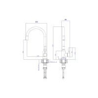 Смеситель для кухни АНТЕЙ Дюна шар. с высоким силиконовым изливом, белый, нерж.сталь 511519 1/10 511519-АNT