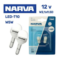 Автолампа W5W W2,1 9.5d LED 6000K блистер, 2шт 12V Narva 181454100 641836