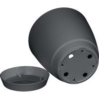 Горшок для цветов Idiland Flora 1,4 л, с поддоном, черный 231600630/00