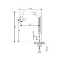 Смеситель для кухни Haiba HB4182, сталь (298357) 00298357