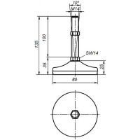 Опора KIPP K0739 1108014x100 K0739.1108014X100